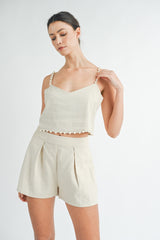 CLEO PEARL TRIM CAMI TOP AND SHORTS SET