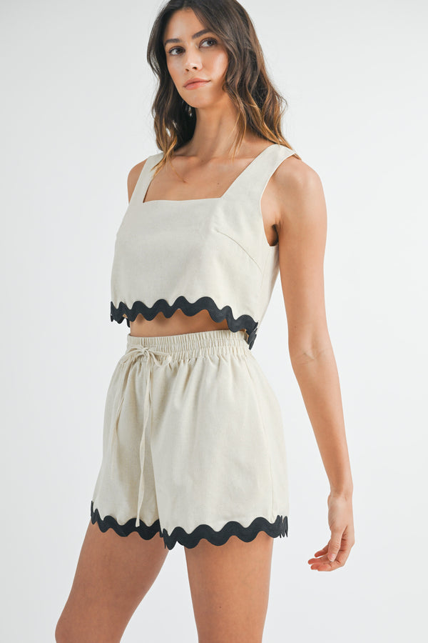 ROMINA RICKRACK CROP TOP AND SHORTS SET
