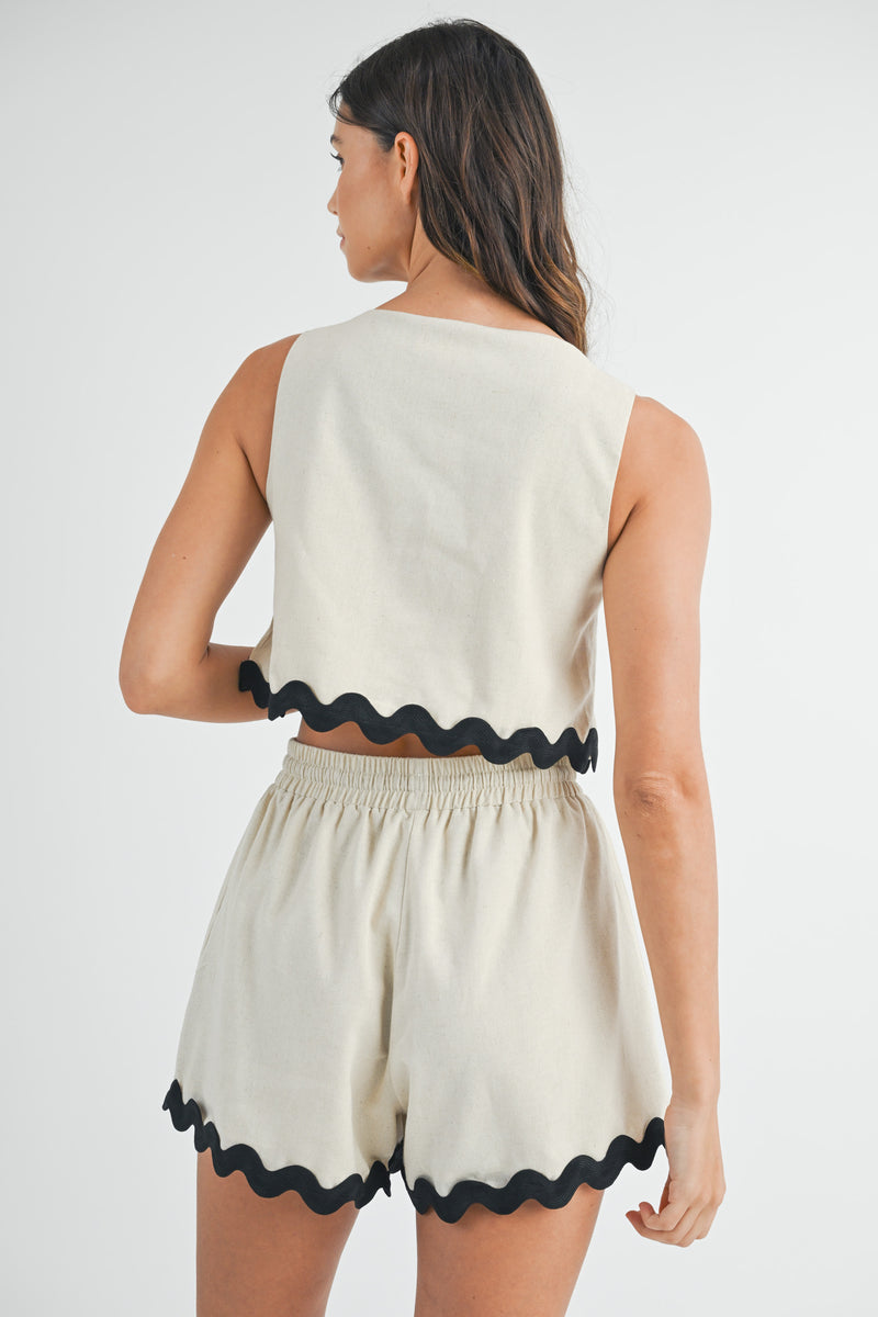ROMINA RICKRACK CROP TOP AND SHORTS SET