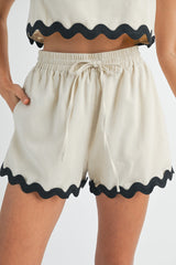 ROMINA RICKRACK CROP TOP AND SHORTS SET