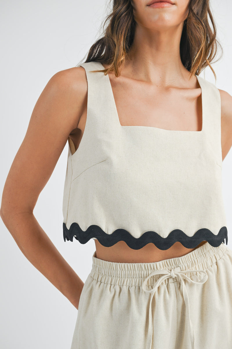 ROMINA RICKRACK CROP TOP AND SHORTS SET