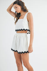 ROMINA RICKRACK CROP TOP AND SHORTS SET