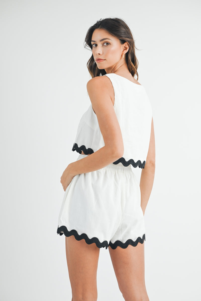 ROMINA RICKRACK CROP TOP AND SHORTS SET