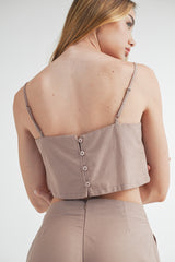 VERONICA CAMI CROP TOP AND WIDE LEG PANTS SET