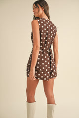 STEFFI POLKA DOT LINEN VEST AND SHORTS SET