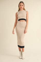 NEVAEH SCALLOPED TANK TOP AND SKIRT SET
