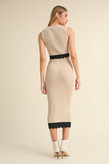 NEVAEH SCALLOPED TANK TOP AND SKIRT SET