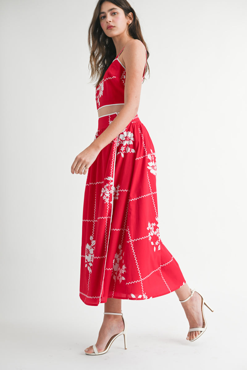 KINZLEE TUBE TOP AND MIDI SKIRT SET