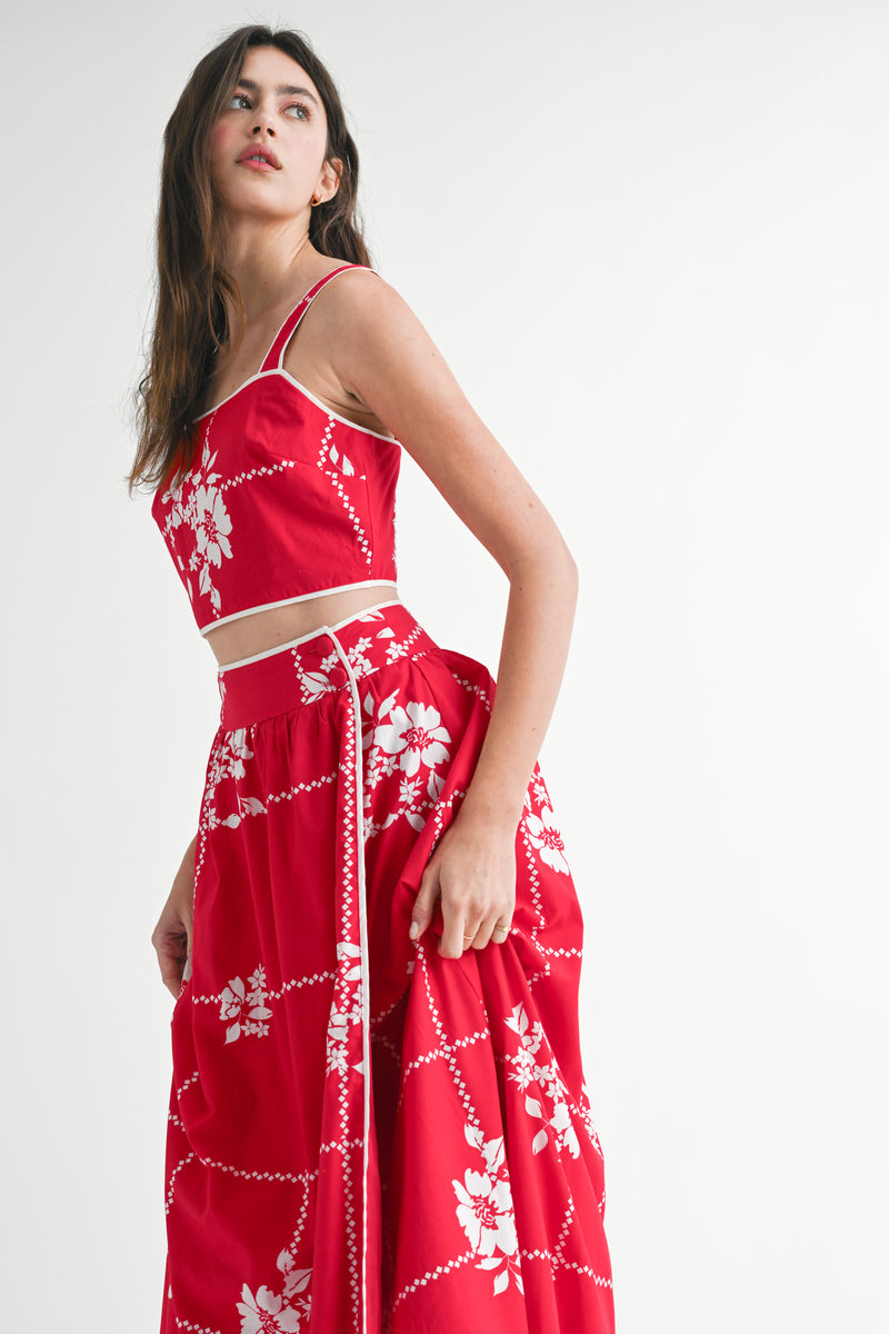 KINZLEE TUBE TOP AND MIDI SKIRT SET