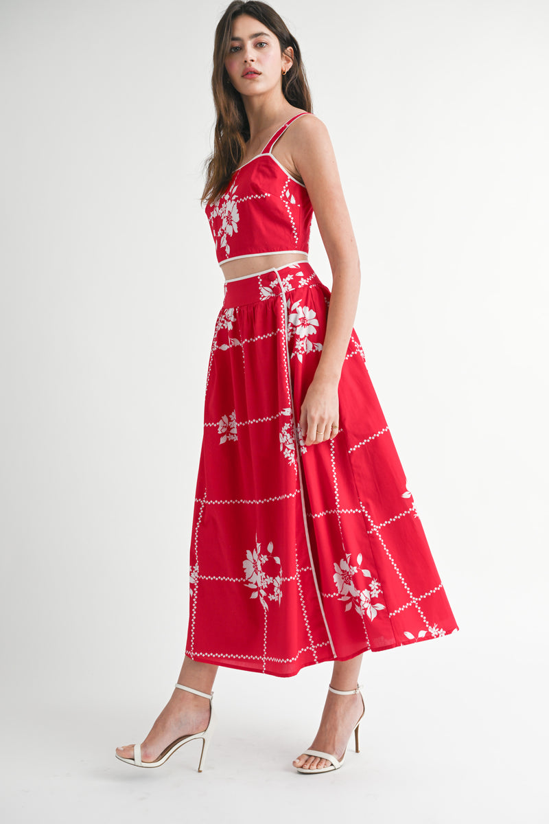 KINZLEE TUBE TOP AND MIDI SKIRT SET