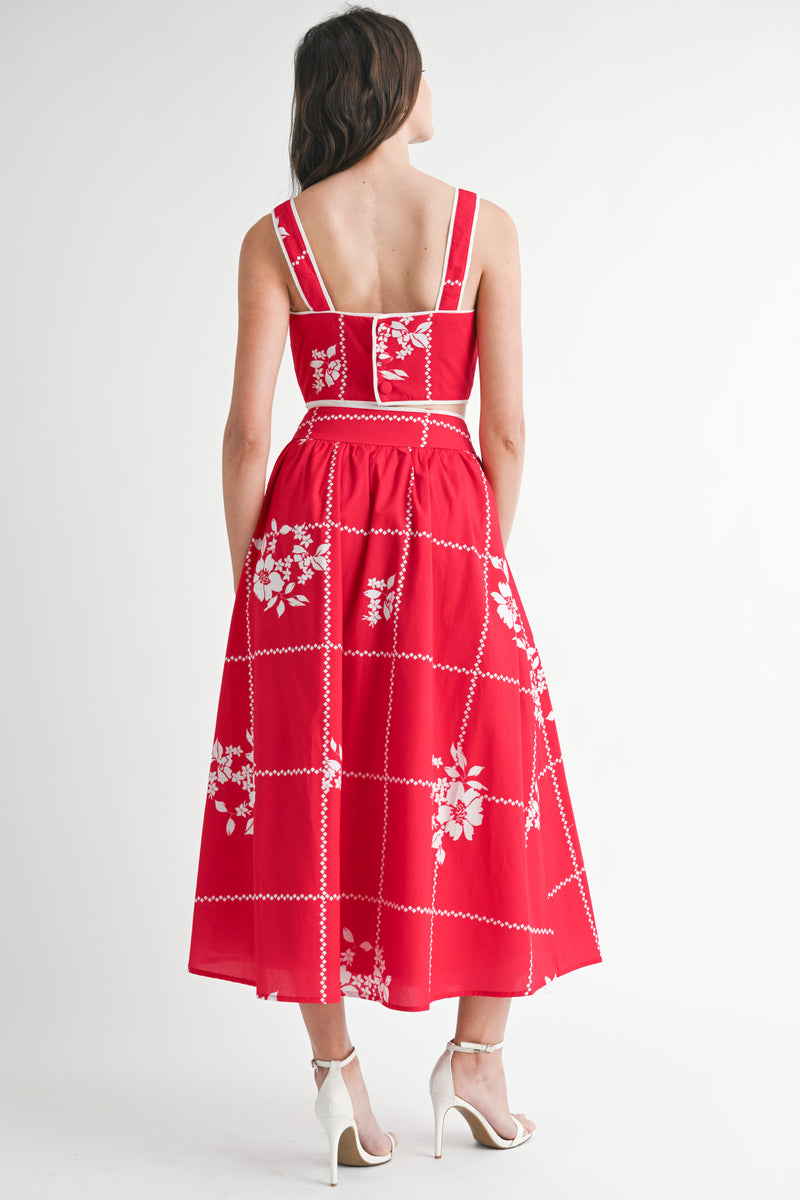 KINZLEE TUBE TOP AND MIDI SKIRT SET