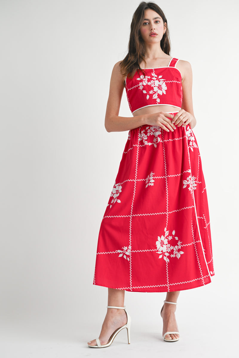 KINZLEE TUBE TOP AND MIDI SKIRT SET