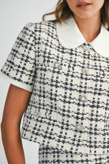 DIRKA TWEED SHORT JACKET AND MINI SKIRT SET
