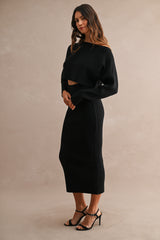 GIANA CROP KNIT TOP AND MIDI SKIRT SET