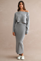 GIANA CROP KNIT TOP AND MIDI SKIRT SET