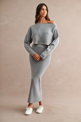 GIANA CROP KNIT TOP AND MIDI SKIRT SET