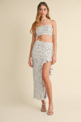 BREA BANDEAU AND ASYMMETRIC MAXI SKIRT SET