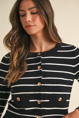 AZZURRA STRIPED CARDIGAN AND SHORTS SET