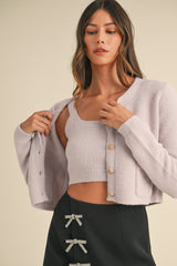 TALON KNIT CARDIGAN AND SLEEVELESS TOP SET