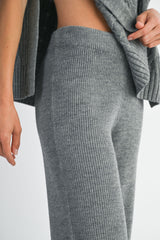 RAON SIDE OPEN CABLE KNITTED LONG PANTS SET