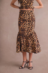 LANA LEOPARD TOP AND SKIRT SET
