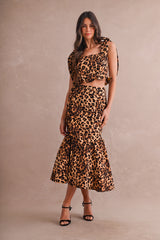 LANA LEOPARD TOP AND SKIRT SET
