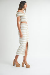 EVERLY STRIPE TOP SKIRT SET