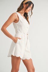 JERRI EMBROIDERED VEST AND PANTS SET