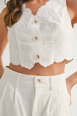 JERRI EMBROIDERED VEST AND PANTS SET