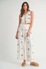 ABIGAIL EMBROIDERED VEST AND PANTS SET