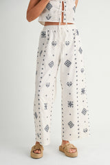 ABIGAIL EMBROIDERED VEST AND PANTS SET