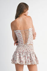 NADIA CORSET LACE TOP SKIRT SET