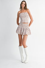 NADIA CORSET LACE TOP SKIRT SET