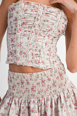 NADIA CORSET LACE TOP SKIRT SET