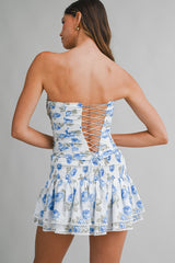 KARINA CORSET LACE UP TOP AND SKIRT SET