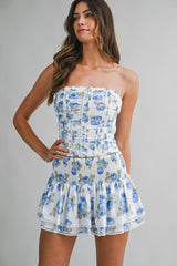 KARINA CORSET LACE UP TOP AND SKIRT SET