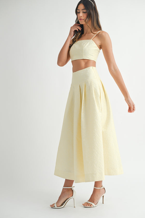 STEPHANIE LACE CROP TOP MIDI SKIRT SET