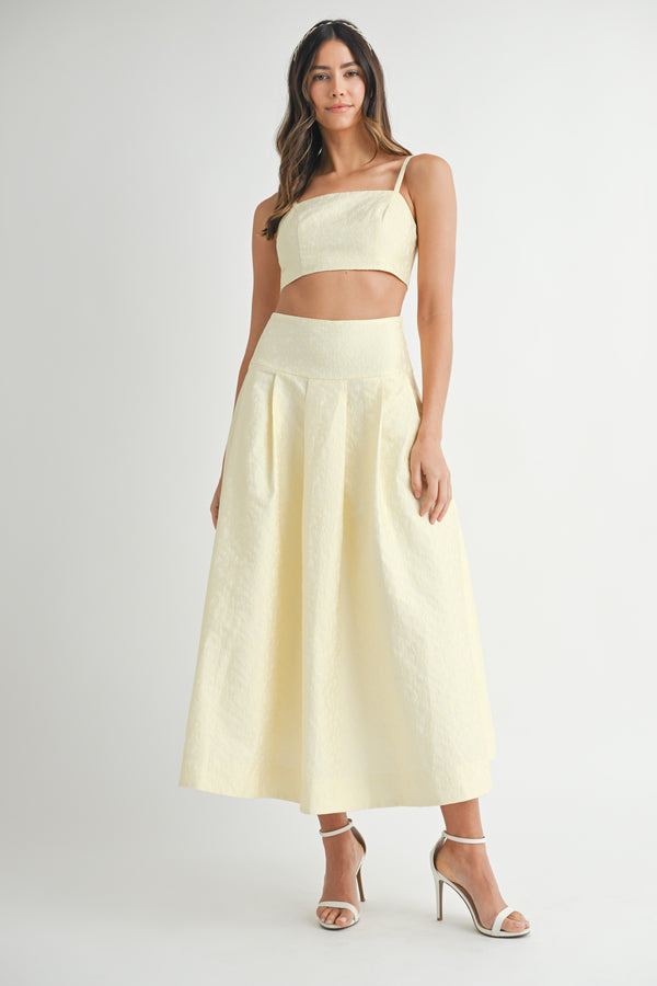 STEPHANIE LACE CROP TOP MIDI SKIRT SET