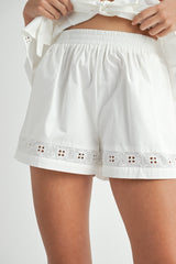 PORTLAND LACE TRIM SHIRTS AND SHORTS SET