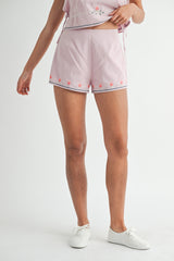 BELROSE EMBROIDERED CROP TOP AND SHORTS SET