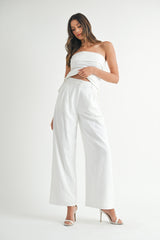 HALEY LINEN TUBE TOP AND TROUSER SET