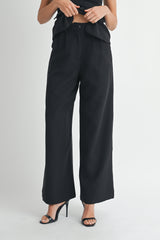 KAIDA CREPE BUTTON FRONT TUBE TOP AND TROUSER SET
