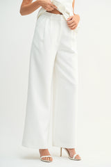 KAIDA CREPE BUTTON FRONT TUBE TOP AND TROUSER SET