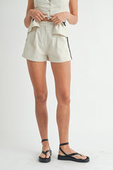 KAI EMBROIDERED SQUARE NECK VEST AND SHORTS SET