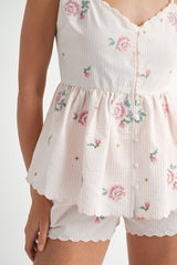 FENRIS EMBROIDERED CAMI TOP AND SHORTS SET