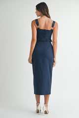 BRIALLEN RUFFLE CROP TOP SKIRT SET