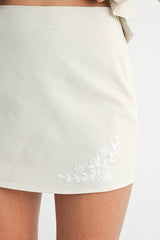 EILENE EMBROIDERED TOP AND MINI SKIRT SET