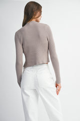 ZHURI RIB KNIT SWEATER CARDIGAN SET