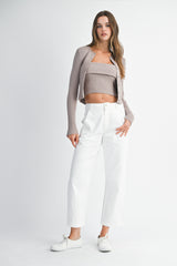 ZHURI RIB KNIT SWEATER CARDIGAN SET
