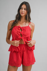 HELEN SLEEVELESS TOP SHORTS SET